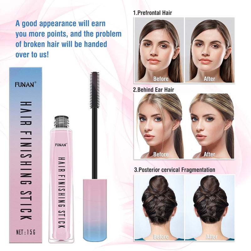 FUNAN Hair Feel Finishing Stick for Small Broken Hair, Stick, Gel Wax Women Naturally Refreshing - Image 4
